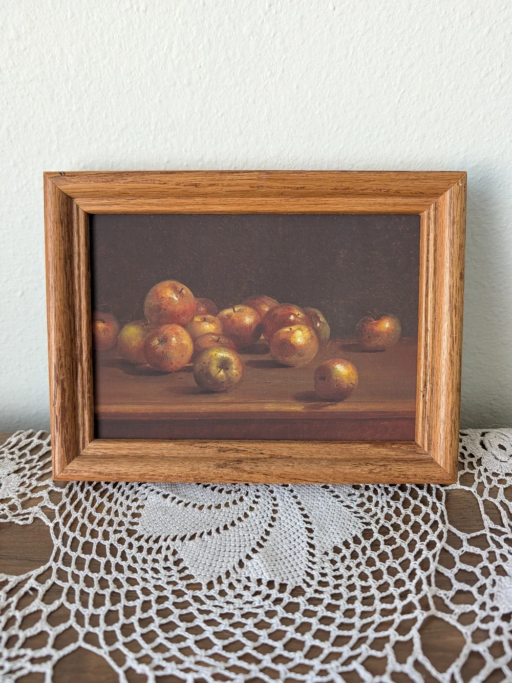 Vintage Wood Frame Still Life Print Moody Farmhouse Cottage